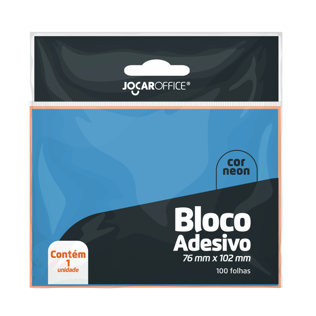 Bloco Adesivo Azul Neon C/ 1 Bloco  100F  76mmx102mm
