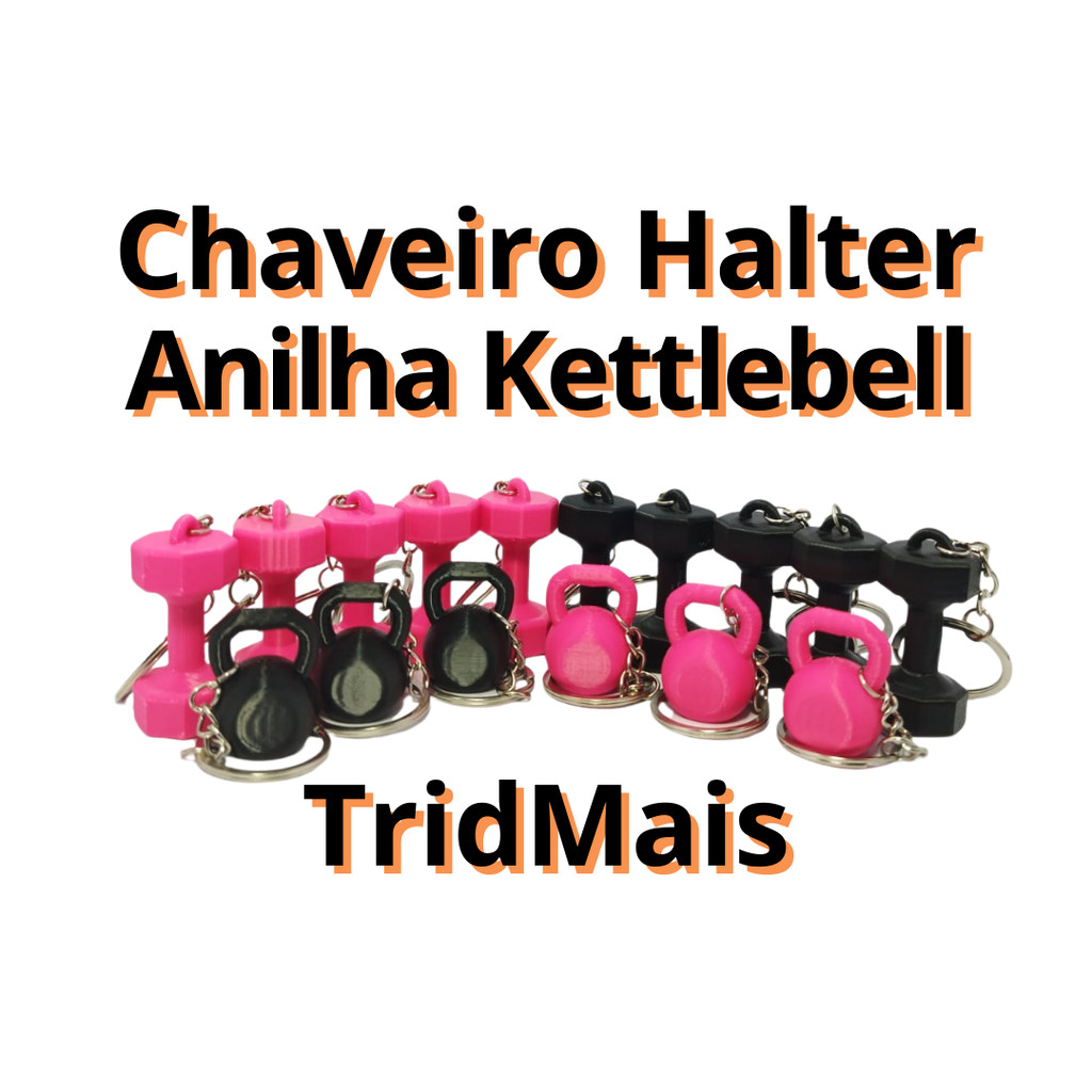 Chaveiro Halter Anilha Dumbell Kettlebell Academia Crossfit Fitness
