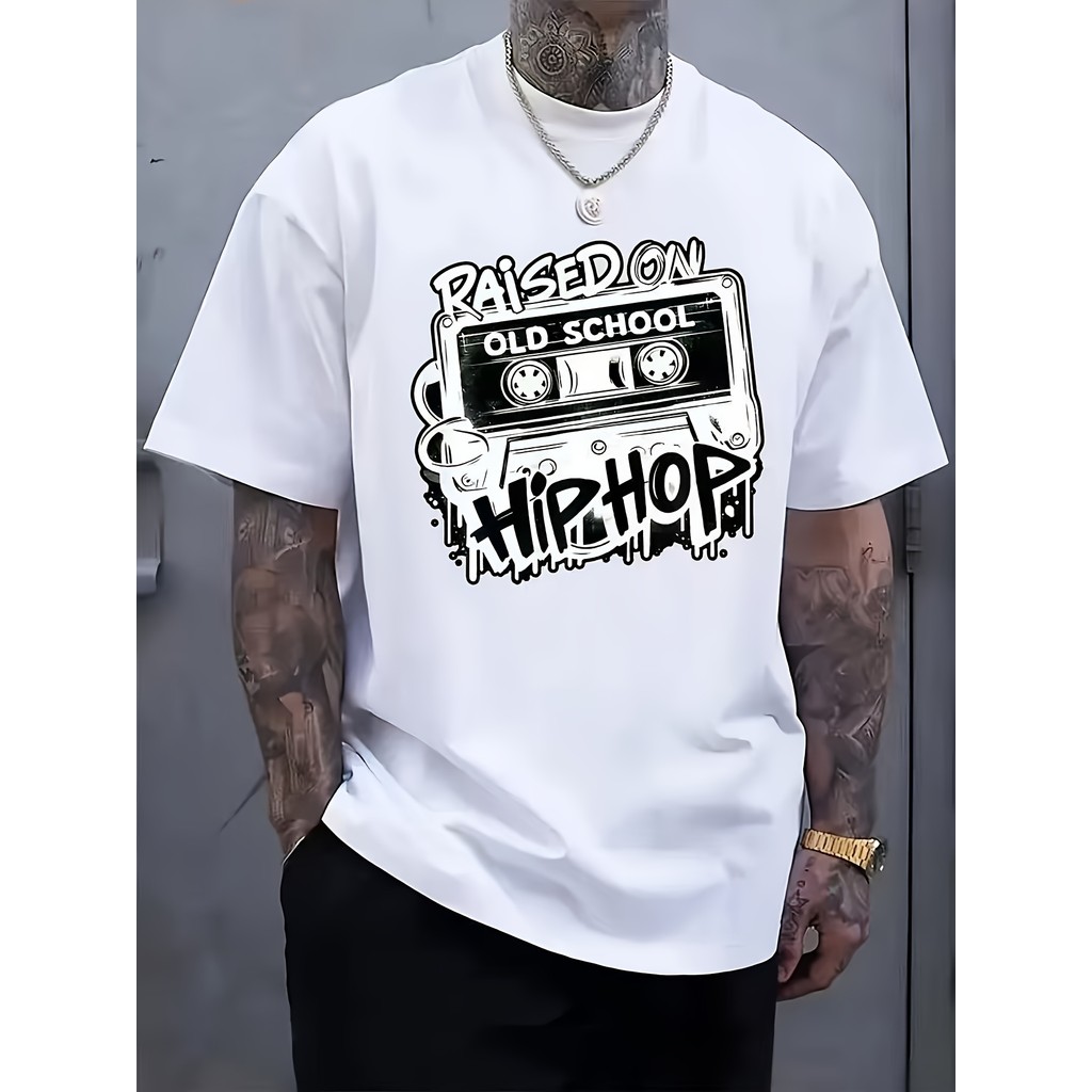 Camiseta Masculina Padrões 2D Modernos Esportiva Confortável Elástica Estilosa Lazer Casual
