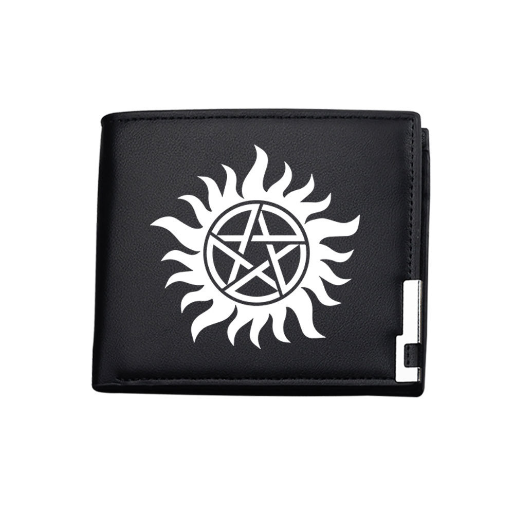 Carteira SPN Supernatural Dean e Sam, Carteira de Estudante Dobrável, Carteira Curta Masculina e Feminina, Bolsa de Cart