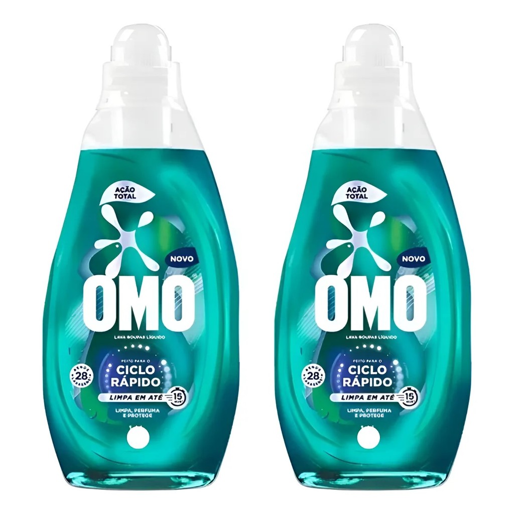 Kit 2 Omo Liquido Ciclo Rápido Ação Total - 750ml