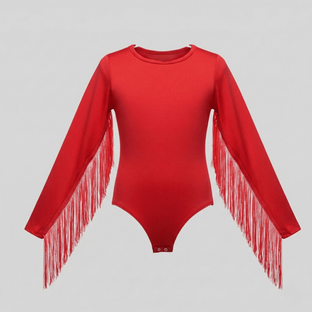 Body Infantil Ana Castela Country Vermelho Marrom | Manga Longa Menina C/Franja Tam. 4 ao 16 em Oferta na Shopee