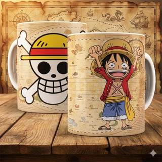 Caneca personalizada One Piece Chibi - Mugiwaras - Monkey D. Luffy
