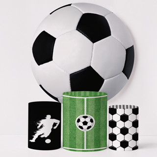 Kit Capa Painel Redondo com Trio Capas de Cilindro Veste Fácil Sublimado Tema Aniversário Futebol em Oferta na Shopee