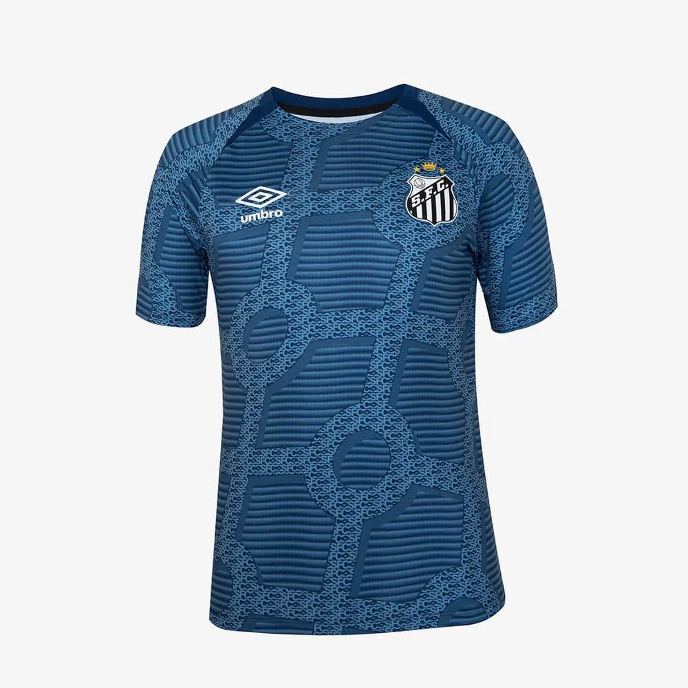 Camisa Santos Aquecimento Umbro 24/25 Azul