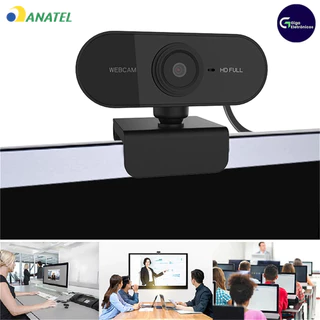 Webcam com Microfone Full HD 1080p Giratória 360° Ajuste de Ângulo Livre para PC Notebook e Home Off