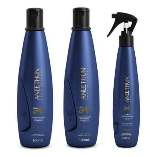 Kit Aneethun Linha A 2 Shampoos 300ml + Spray150ml LJJ