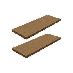 Kit 2 Prateleira Freijó 40X15 + Suporte Flutuante Mdf Organizadora Decoração Cozinha Banheiro Sala