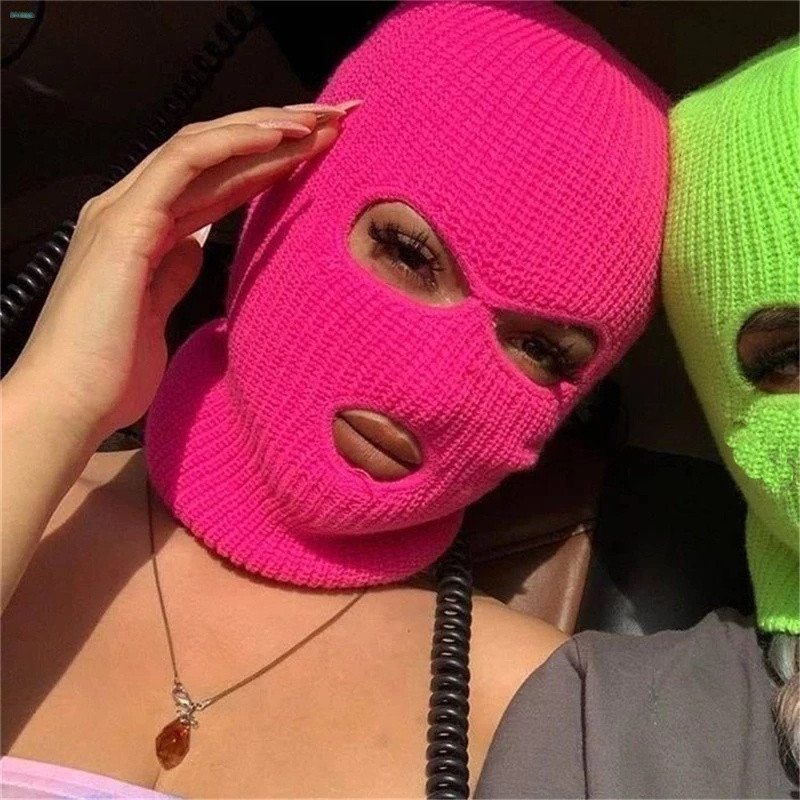 Máscara de Esqui Balaclava Tática CS com 3 Furos, Malha à Prova de Vento, Quente, Unissex, Chapéu de Inverno GIXS