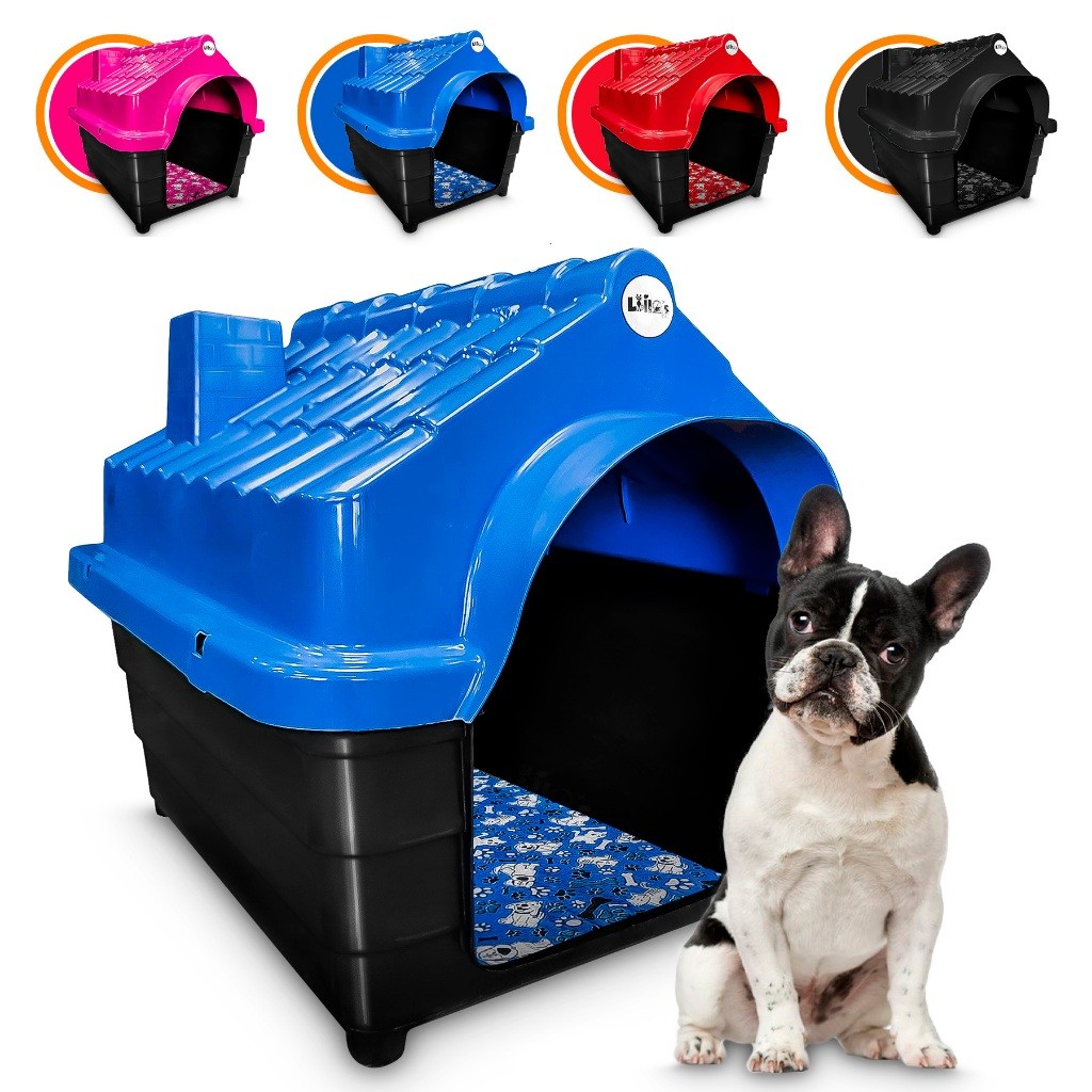 Casinha Plástica Cachorro N4 e N5 Porte Pequeno Médio Com Colchonete em Oferta na Shopee