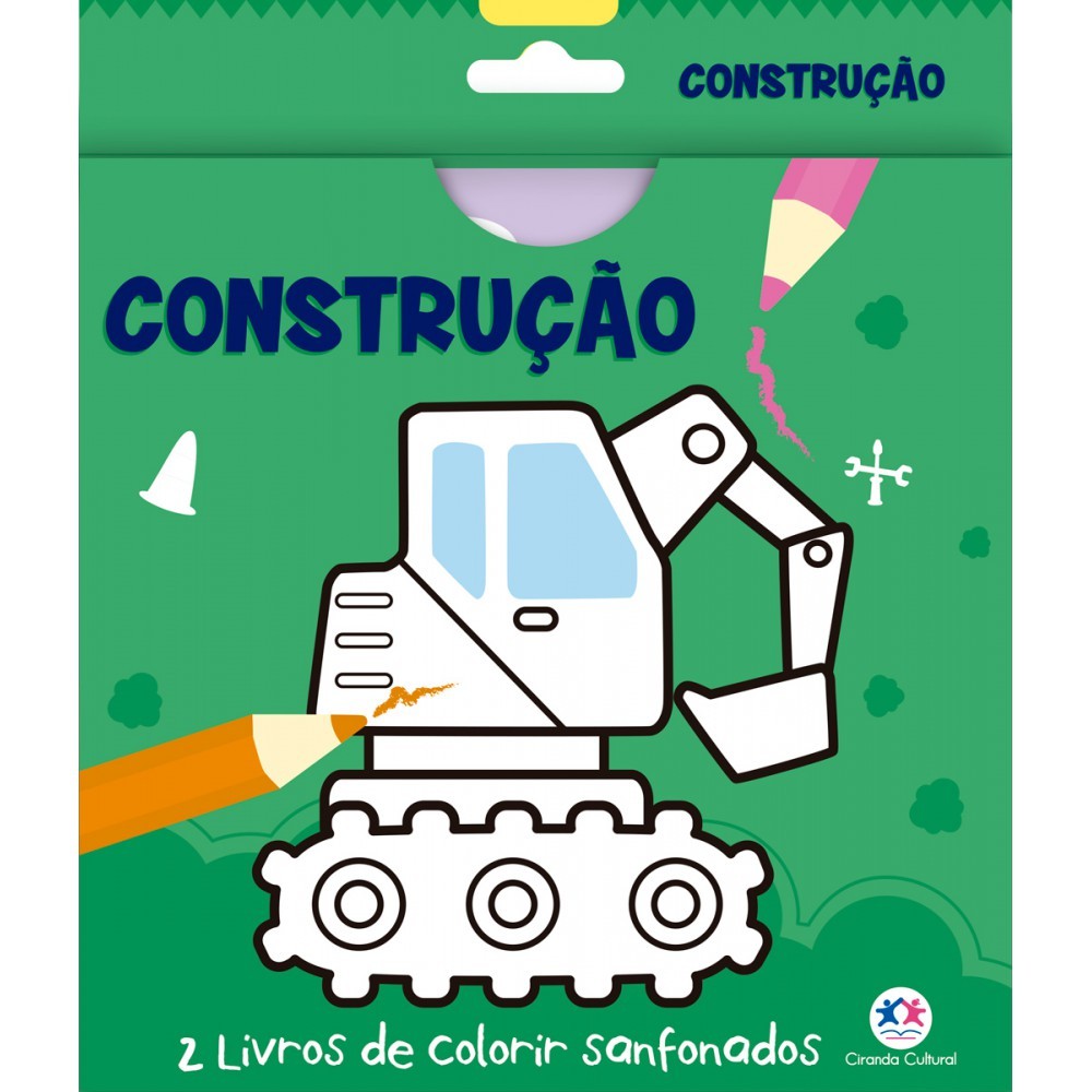 Livro Construção - 2 livros de colorir sanfonados em Oferta na Shopee