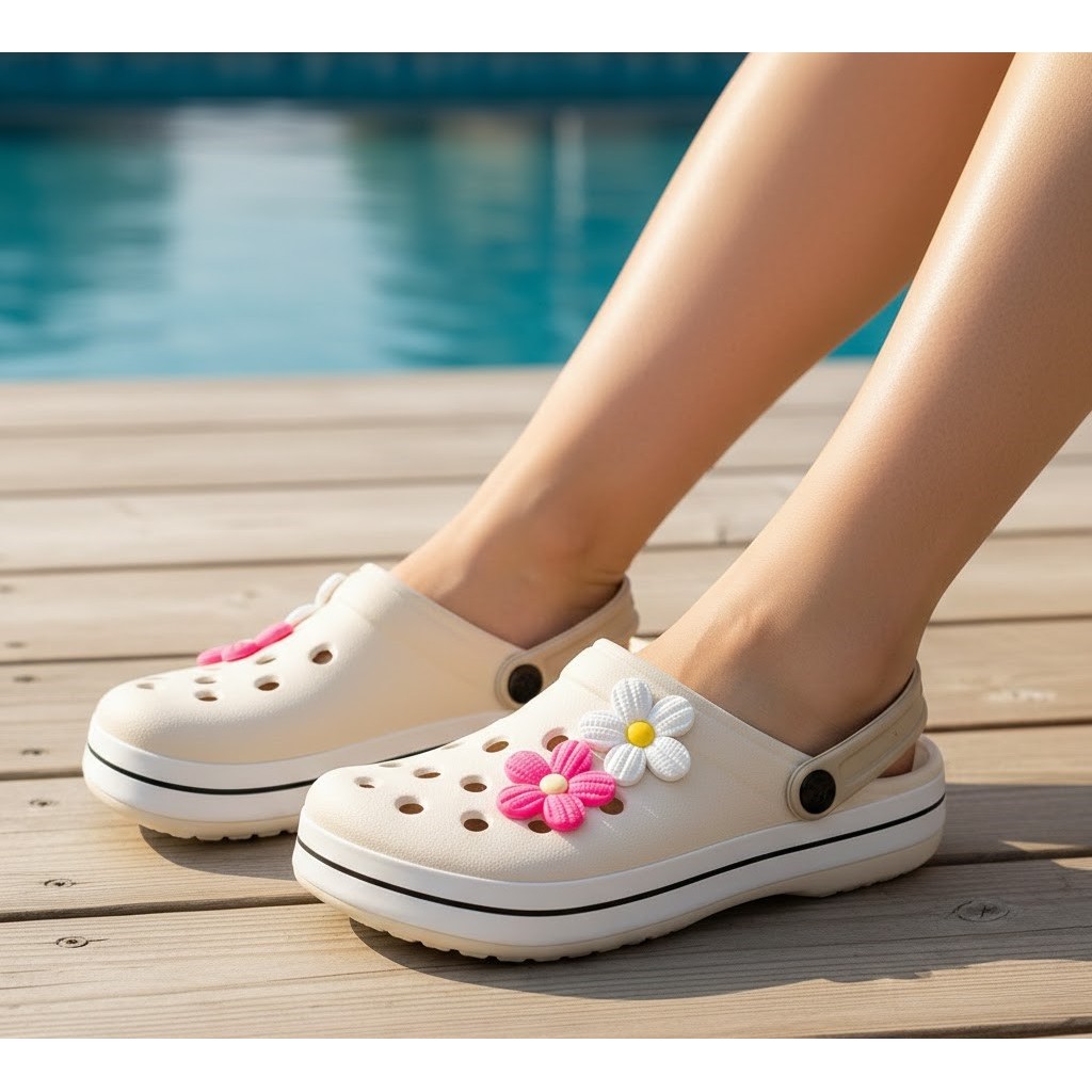 Babuche Infantil Feminino De Flores Várias Cores Para Meninas Confortável Delicado Envio Já