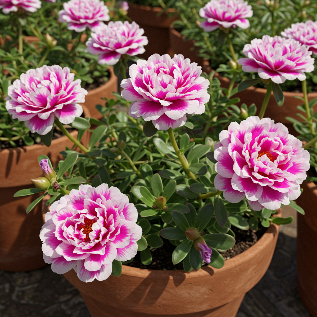 Rara 200 Sementes flor onze horas cor rosa com branco petalas triplas Envio Rápido Pronta Entrega