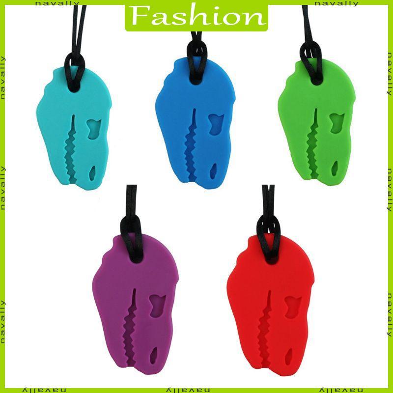 nava Sensorial Mastigar Colar Conjunto Dinossauro Bebê Dentição Brinquedos Silicone Calmante Alívio Da Dor Mordedores Br