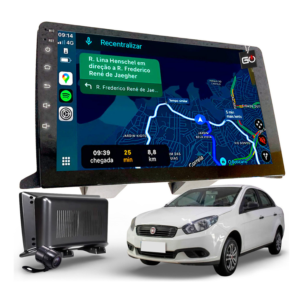 Multimidia Mp10 Grand Siena Carplay Bluetooth Kit Pronto 9p