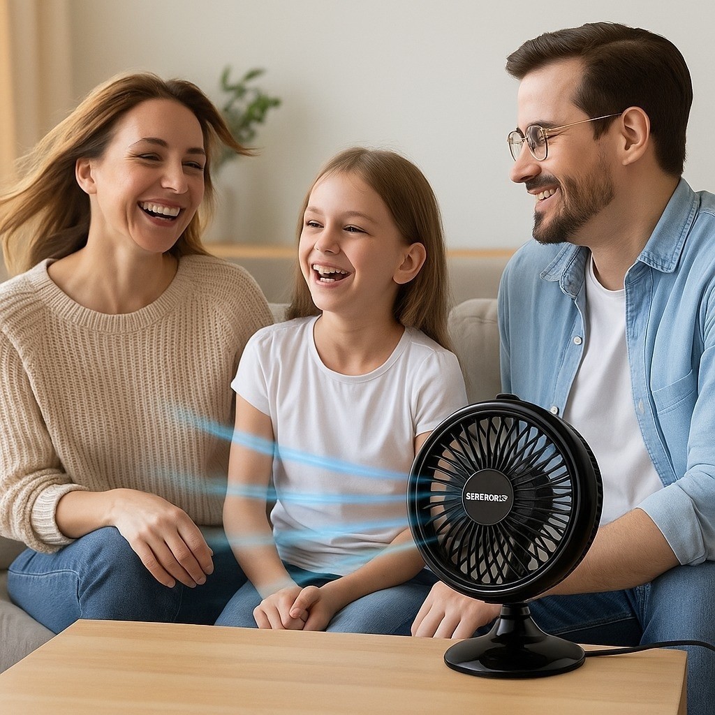 Mini Ventilador Preto Climatizador Calor Refresca Eletrodoméstico Pequeno Viagem USB Portátil
