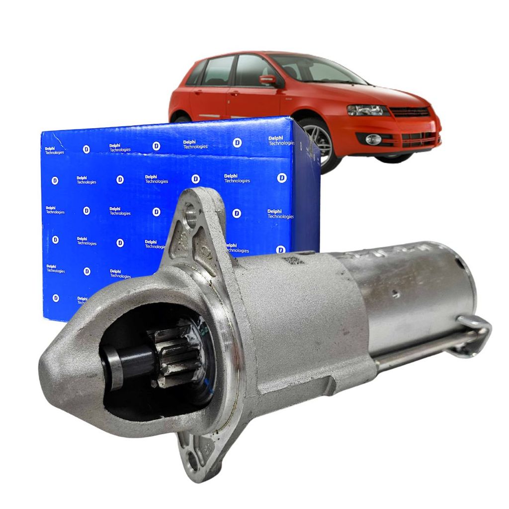 Motor De Partida Arranque 12v 9 Dentes Para Fiat Stilo 1.8 8V 2003 a 2011 Delco Remy Delphi