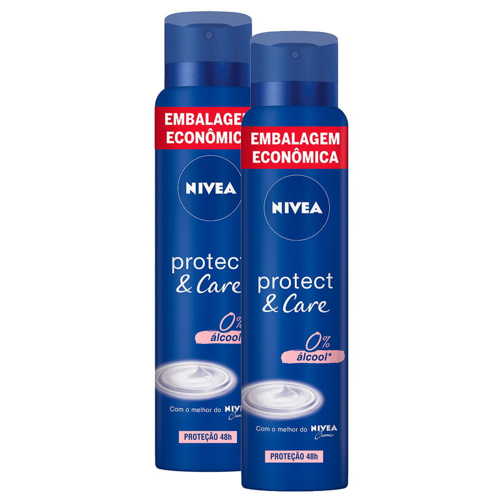 Kit 2 Desodorante Nivea Protect & Care Antitranspirante Aerosol 200ml em Oferta na Shopee