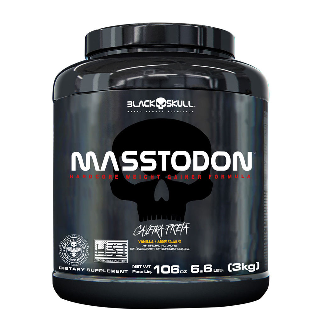Hipercalórico Masstodon - 3kg - Black Skull em Oferta na Shopee