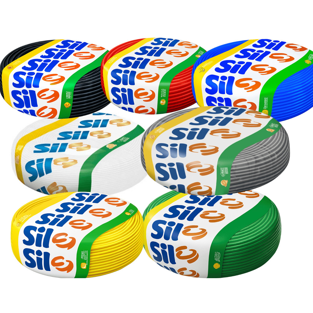 Fio Elétrico Flexível SIL Bitola 1,5 mm 750V FlexSil | Antichama | Super Flexível | Cobre 100% |  Cores Diversas