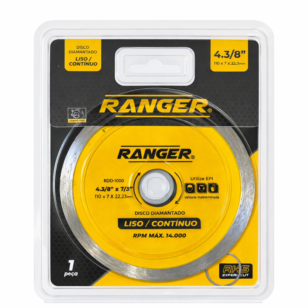 Disco Diamantado Ranger Para Obra Corte Em Revestimentos E Alvenaria