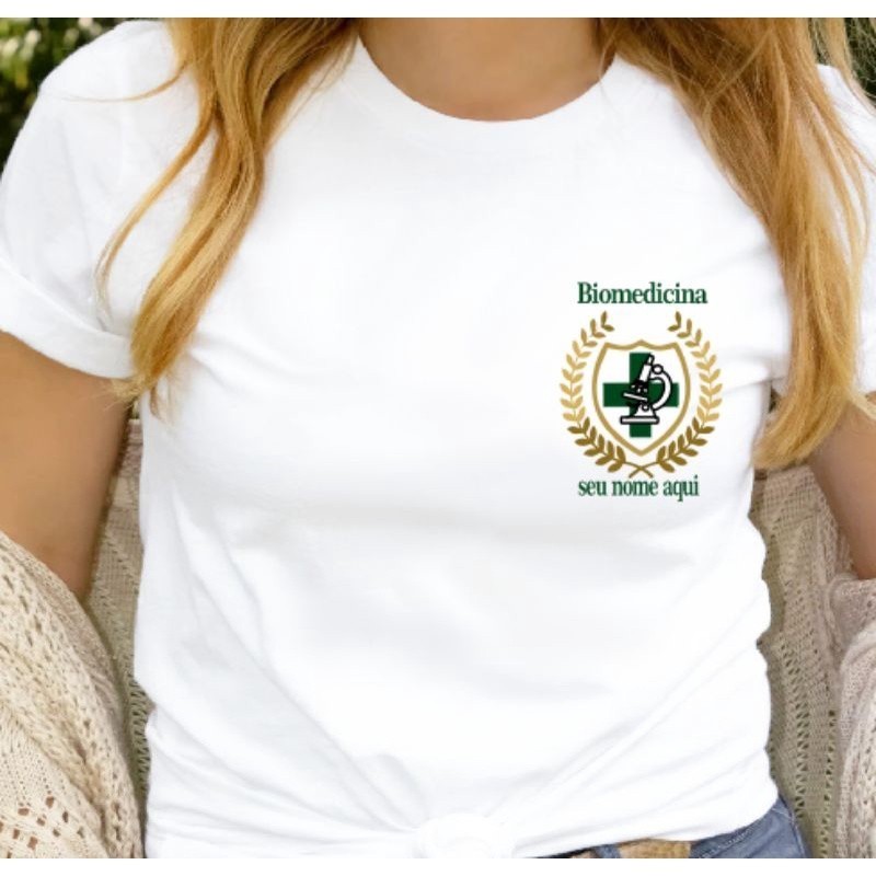 Camisetas e Baby look profissões biomedicina baby look até o plus size biomédica estampa digital sublimação 12