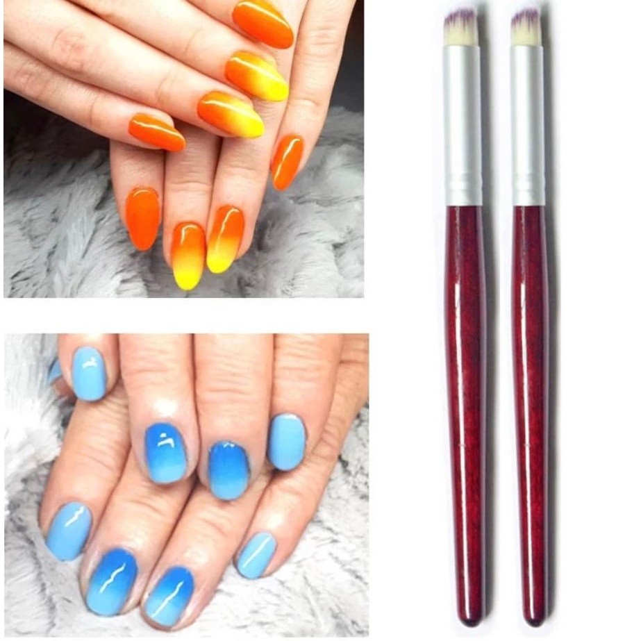 Kit 3 Pincéis Unhas Degradê Ombré Esfumado Nail Art Profissional Gradiente Macio Pronta Entrega