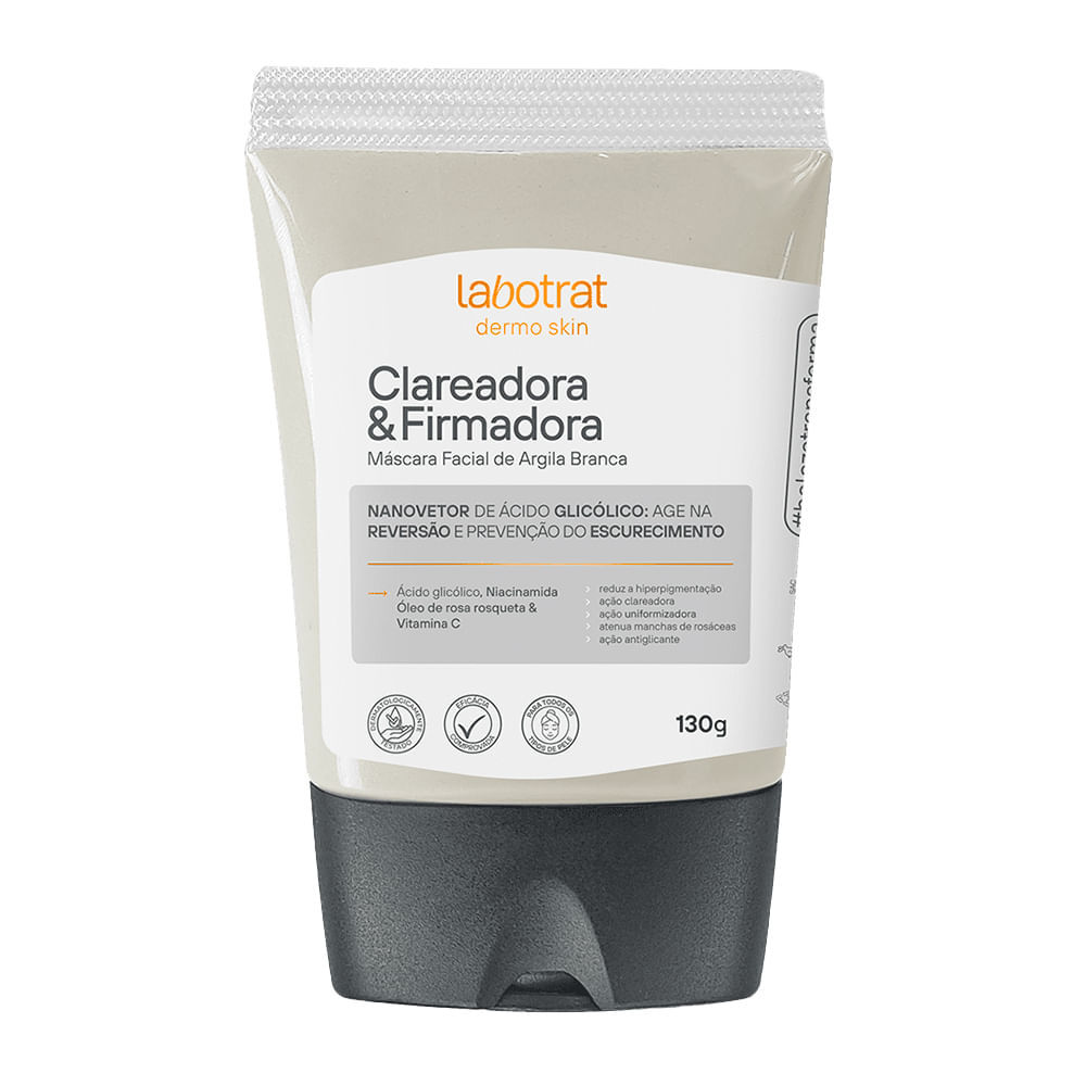Máscara Facial de Argila Branca Labotrat Dermo Skin Clareadora e Firmadora 130g em Oferta na Shopee