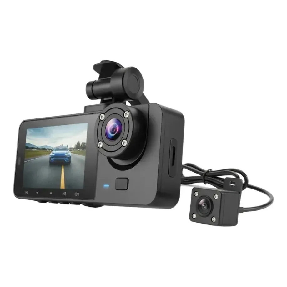 Câmera De Condução De Carro 3 Lentes Hd 1080p 24h Wifi em Oferta na Shopee