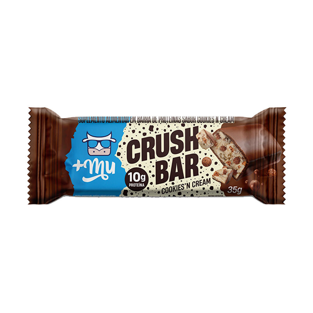Barra de Proteína Mais Mu Crush Bar Cookies´N Cream com 10g de Proteína 35g em Oferta na Shopee