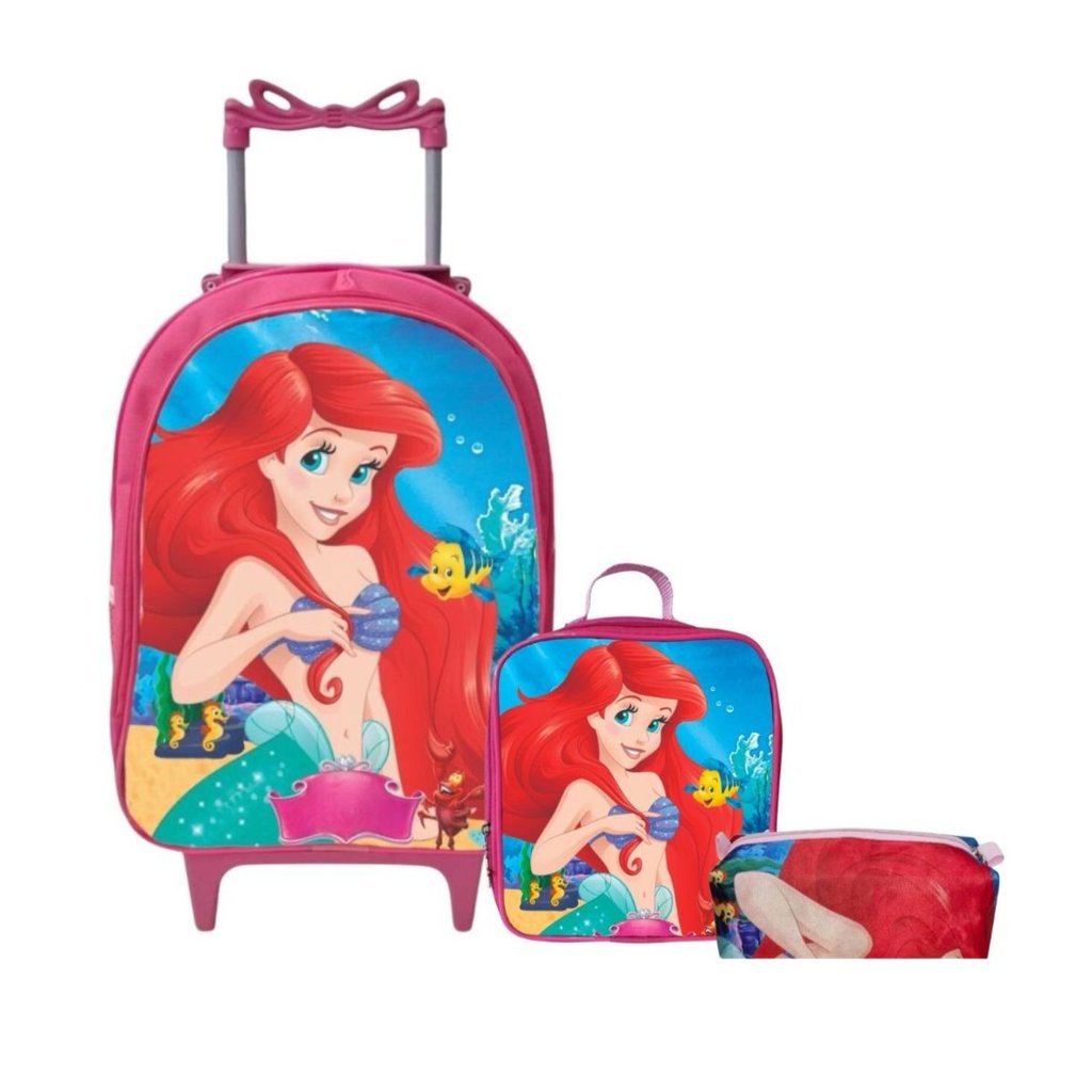 TAID Kit Mochila Rodinhas + Lancheira + Estojo A Pequena Sereia A