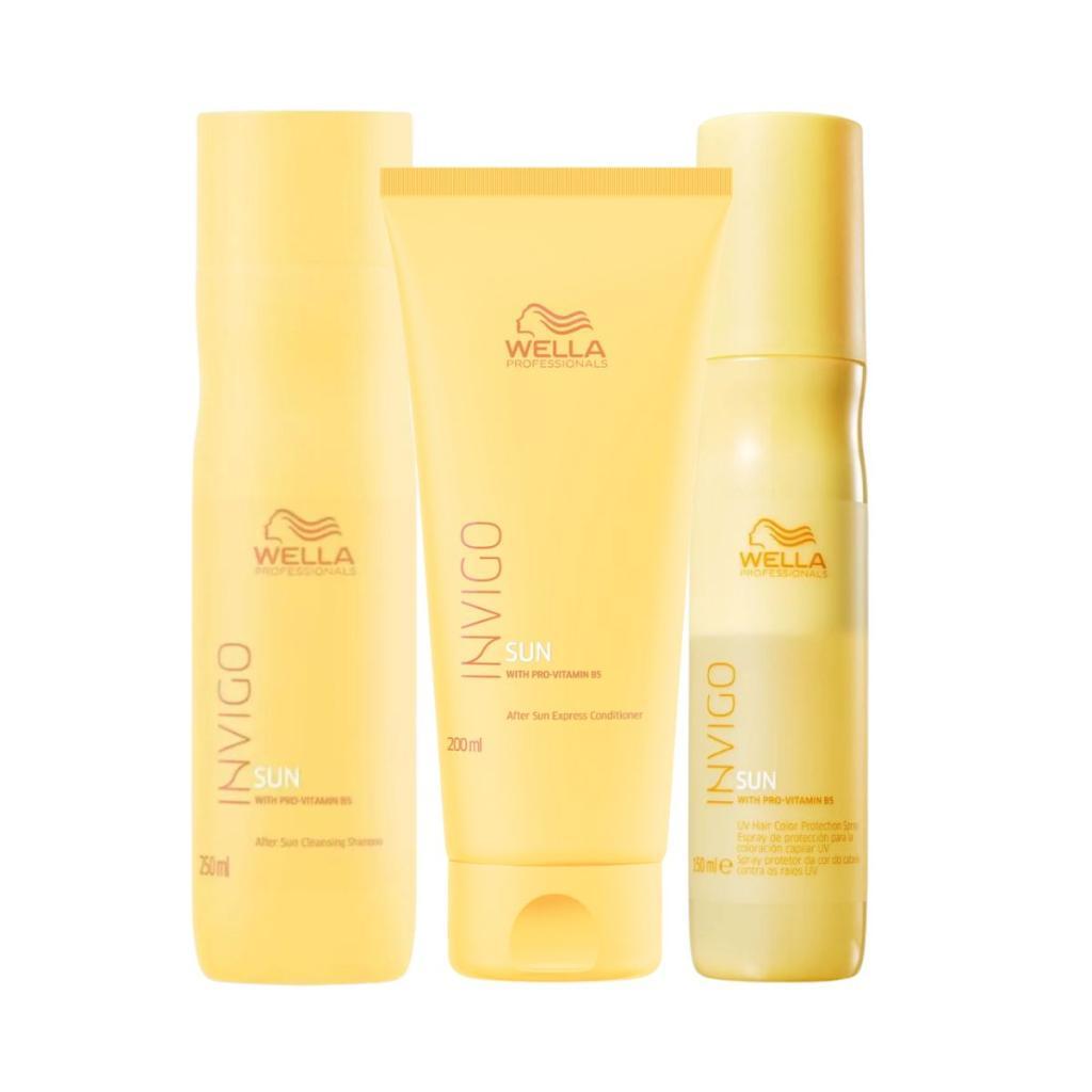 Kit Wella Invigo Sun Pós Sol Shampoo 250Ml + Condicionador 200Ml + Spray 150Ml