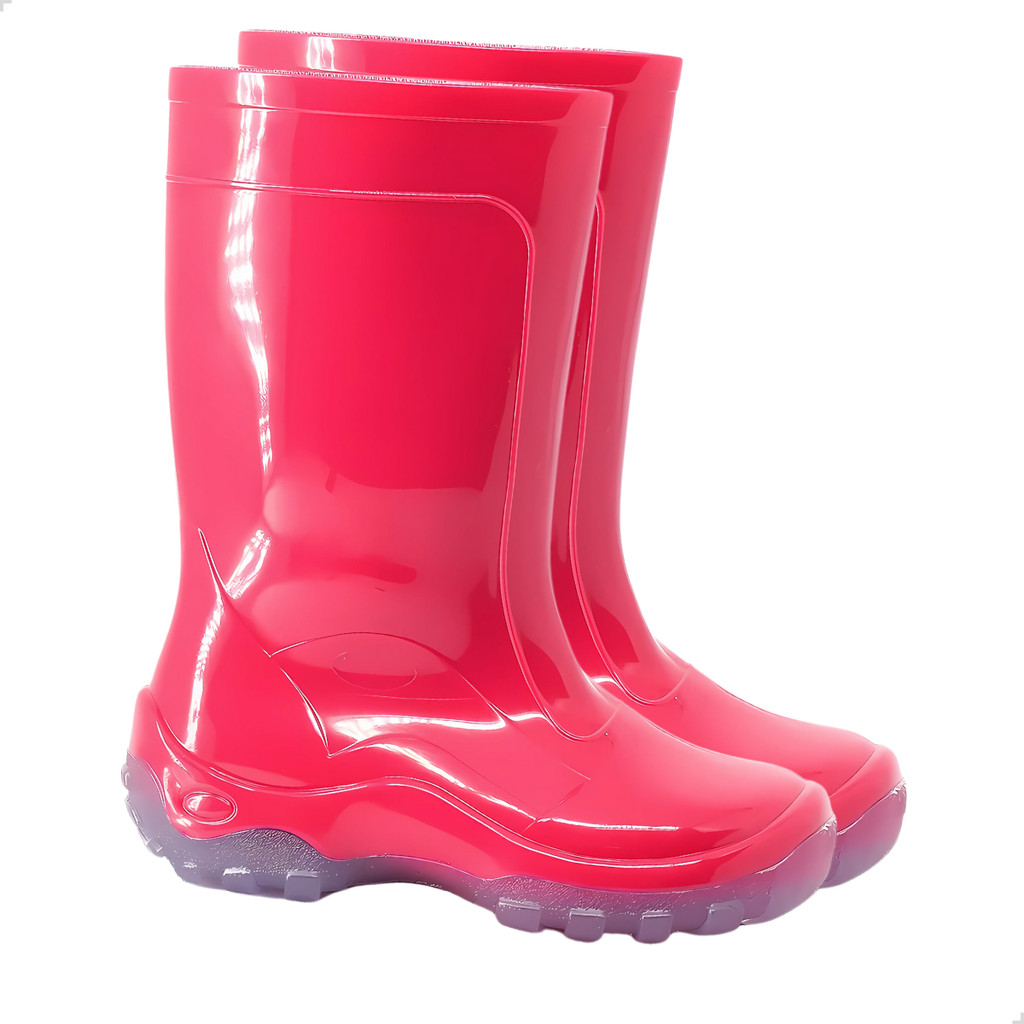 Galocha Bota Infantil Impermeável Rosa Pink Calfor Menina Impermeável Chuva Lama Barro