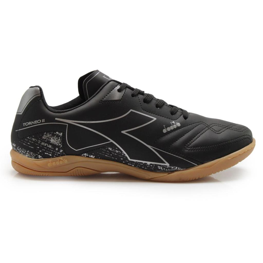 Chuteira Unissex Diadora Torneo II Futsal Preto e Prata em Oferta na Shopee