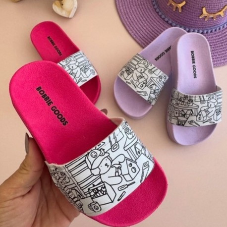 Chinelo Infantil Para Criança Personalizar, Pintar com Canetinha Chinelinho;goods Infantil floribella