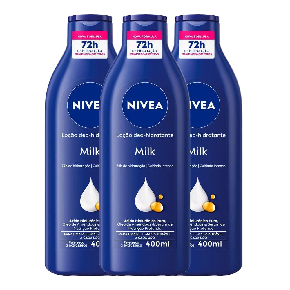 Kit Creme Hidratante Corporal Nívea Body Extra Seca 400ml - 3 Unidades em Oferta na Shopee