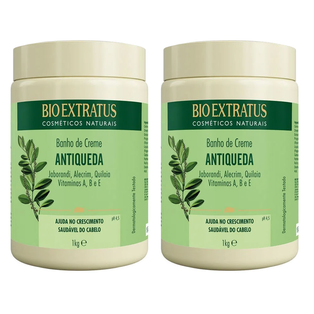 Kit 2 Cremes De Tratamento Bio Extratus Jaborandi Antiqueda 1Kg