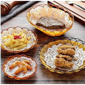 Kit Toalha de Papel Rendada Redonda Doilies Sousplat Descartável Convite Decoração