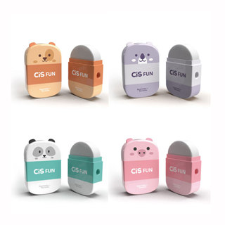 Apontador com coletor Fun + borracha 520679 Cis em Oferta na Shopee