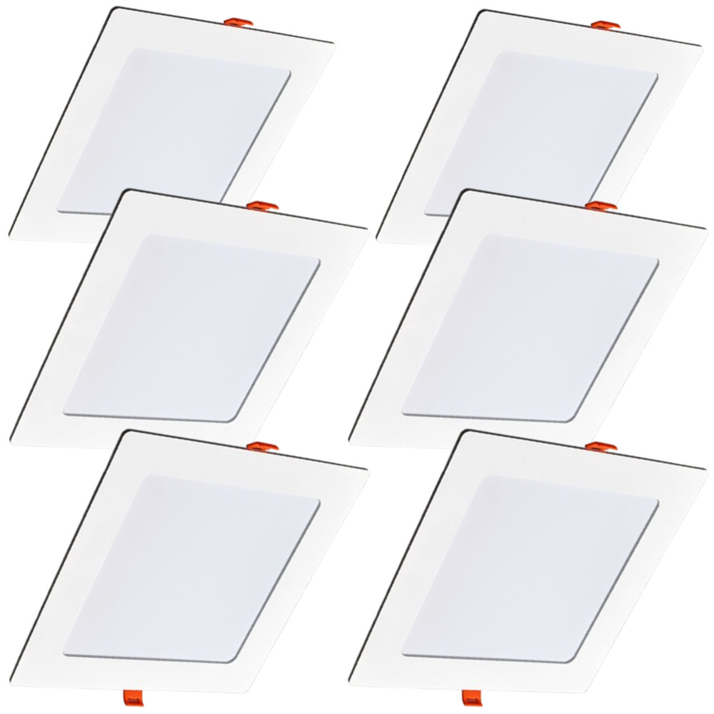 Imagem Kit 6 Painel LED Avant 24W 6500K Embutir Quadrado Branco Frio 1680lm Bivolt