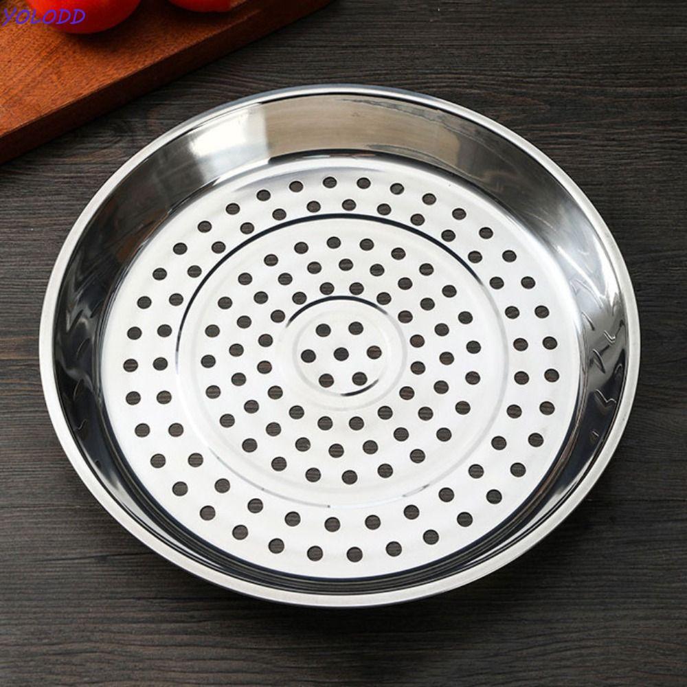 Imagem YOLODD Wok Steamer , Aprofundar Bandeja De Vapor De Panela De Aço Inoxidável , Cesta Profissional De Tamanho Grande