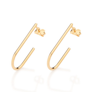 Brinco Rommanel Meia Argola Oval Banho Ouro 18k 527576 em Oferta na Shopee