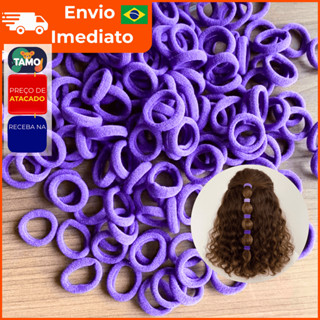Kit Rabico Roxa Roxo Elástico de Meia Xuxinha acessório para cabelo 72/36/6 em Oferta na Shopee
