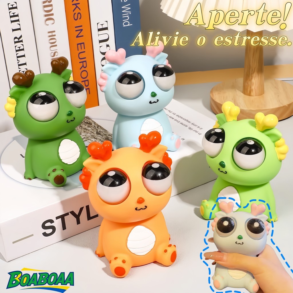 Brinquedo Anti-stress em Forma de Dragão com Olhos Saltitantes – Brinquedo Divertido e Ideal como Presente em Oferta na Shopee