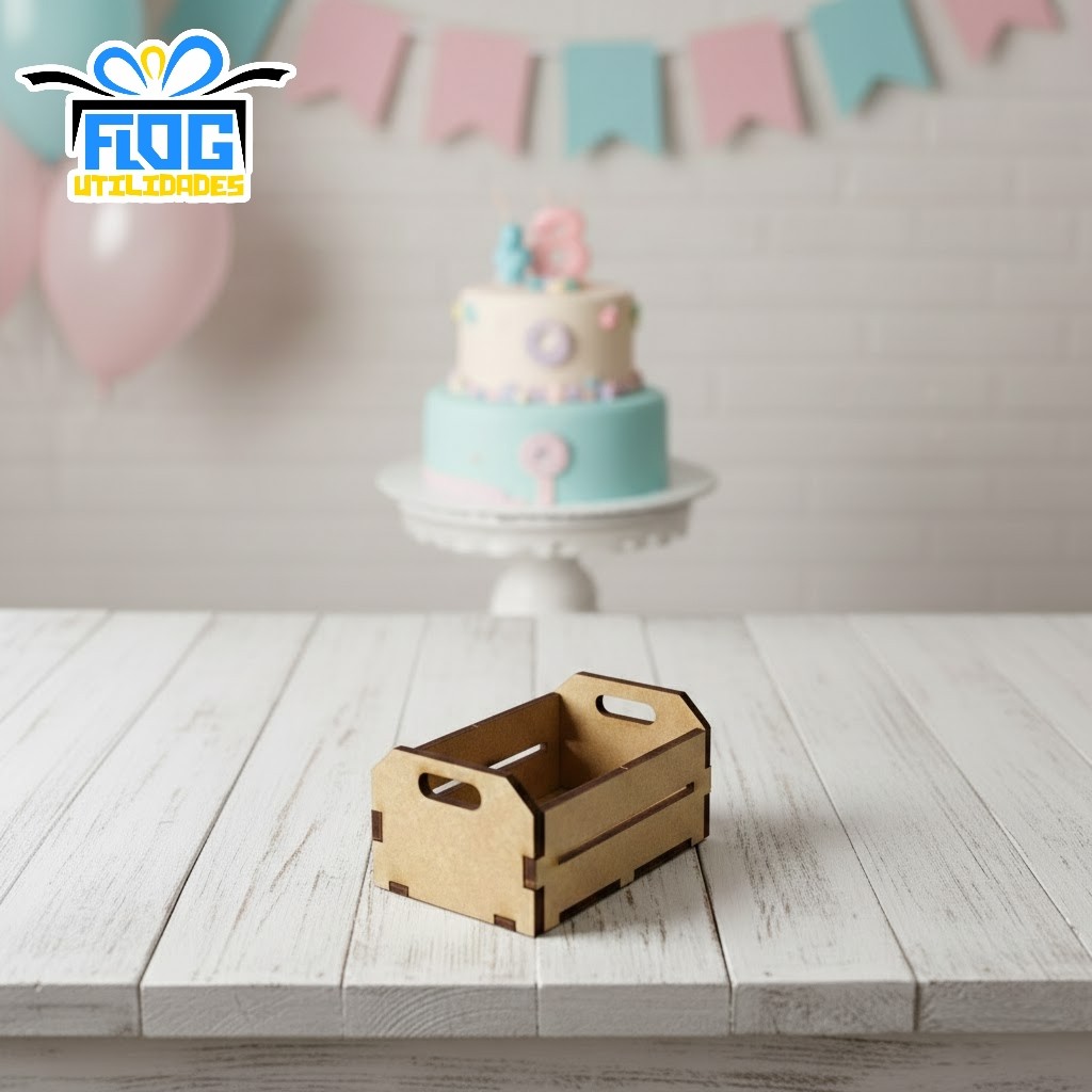 Bombando! Kit Mini Caixa / Caixote - Caixotinho De Feira - Pequeno Em MDF - Lembrancinha Decorativa Festa