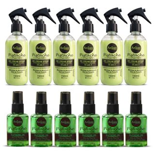 Kit Atacado 6 BB Cream Leavein Multifuncional 150ml 6 Óleo Supreme Oil 30ml Pistache Therapy Anjore em Oferta na Shopee