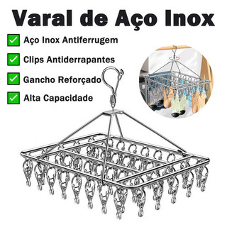 Clipes de aço inoxidável com tamanhos de 60/40/30/20 mm, ideais para roupas íntimas e peças pequenas.