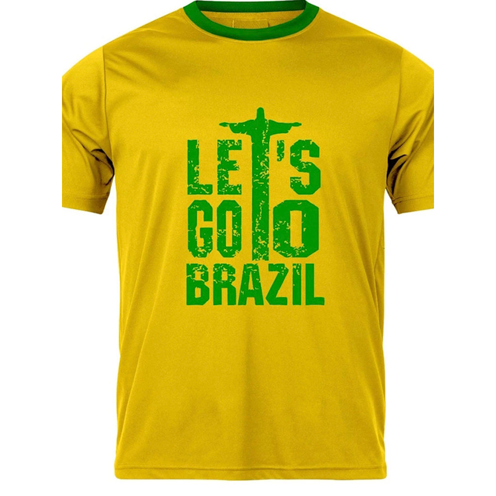 Tshirt Feminina Braços Abertos pela Vitória - Camisa Copa Do Mundo Unissex 100% Algodão Plus Size
