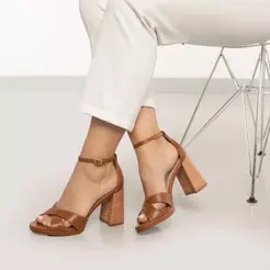 Sandália Ramarim Salto Bloco Feminina