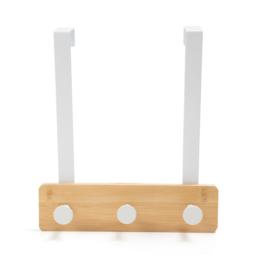 Cabideiro de Porta Bambu 3 Ganchos Sem Furar - Oikos em Oferta na Shopee